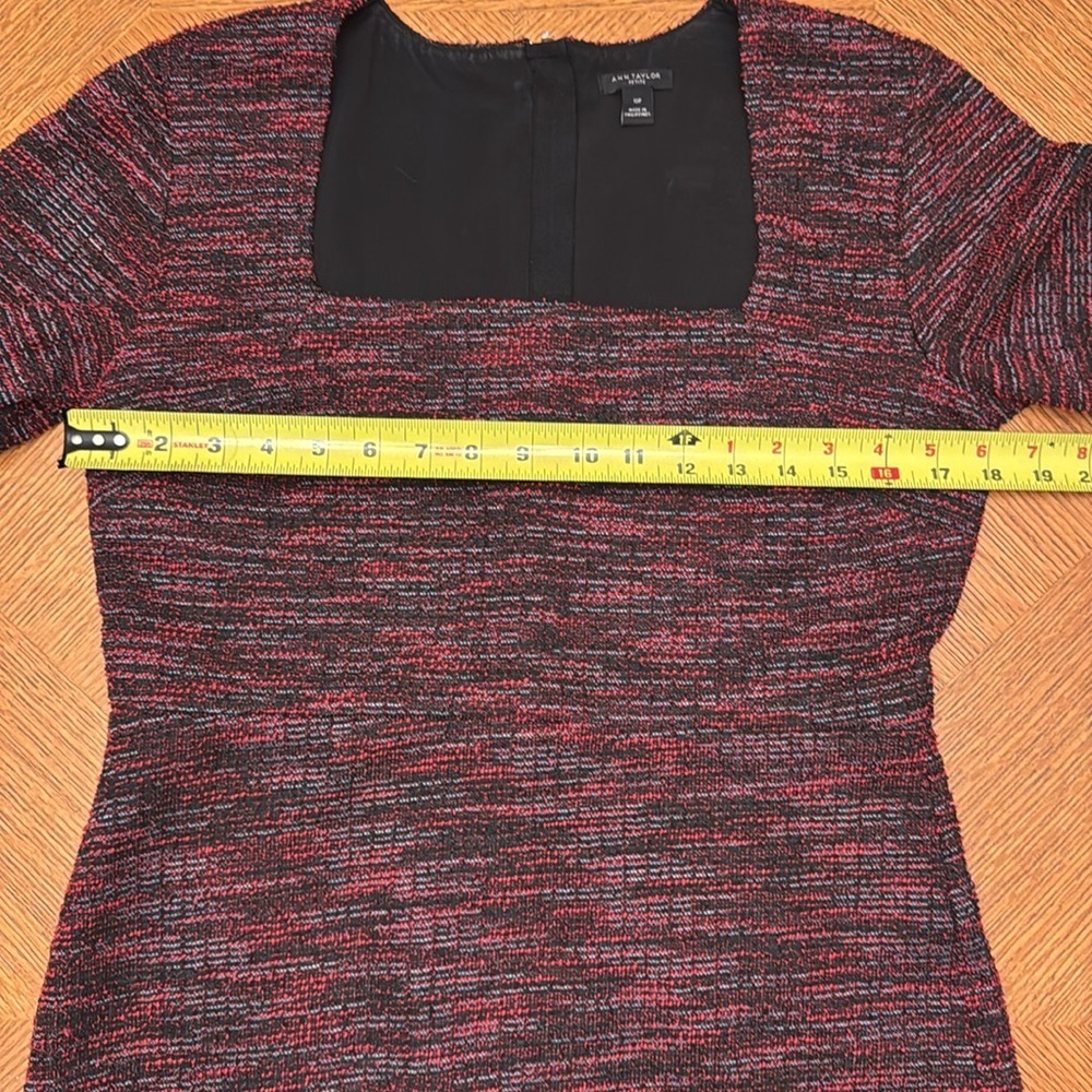 Ann Taylor Black and Red Tweed Dress Size 10 Petite - Picture 5 of 10